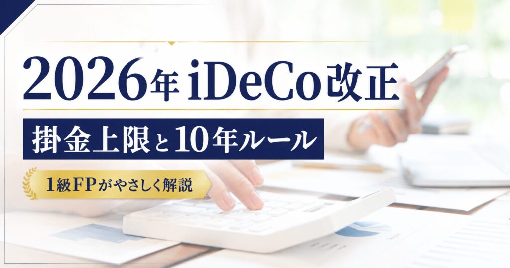 2026年iDeCo改正で変わる掛金上限と10年ルールを1級FPが解説するサムネイル