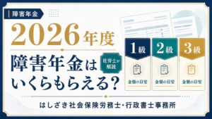 2026年度の障害年金の金額を1級・2級・3級別に解説するコラムサムネイル