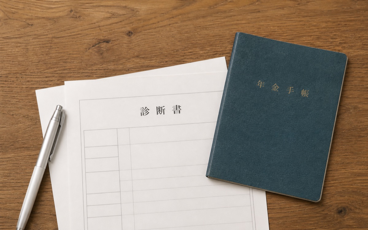 障害年金の申請で使う診断書と年金手帳